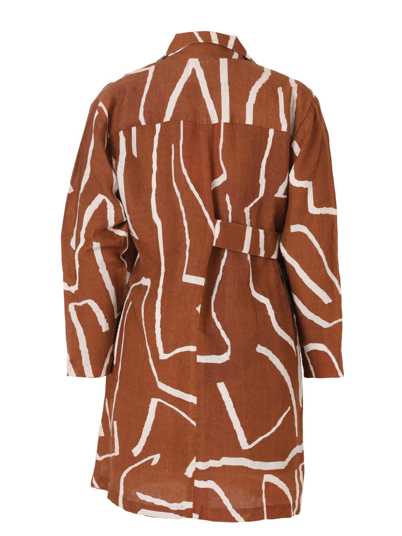 Wild Bronze Kantha Linen Blazer Dress